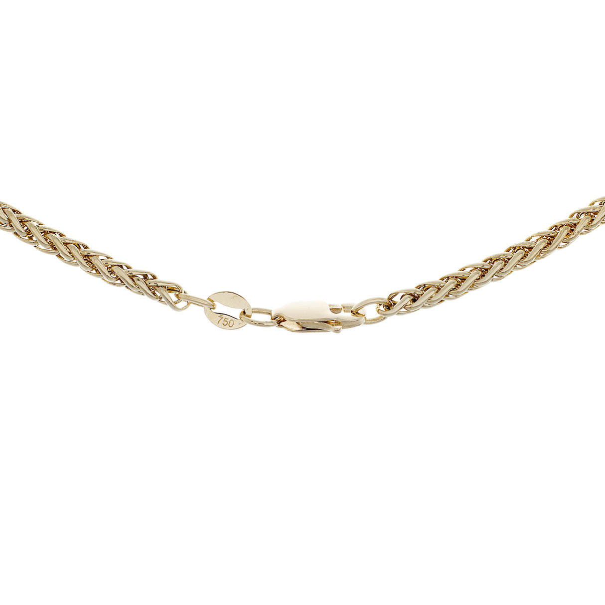 18K Yellow Gold Wheat Link Chain Fine Jewellery Modaselle