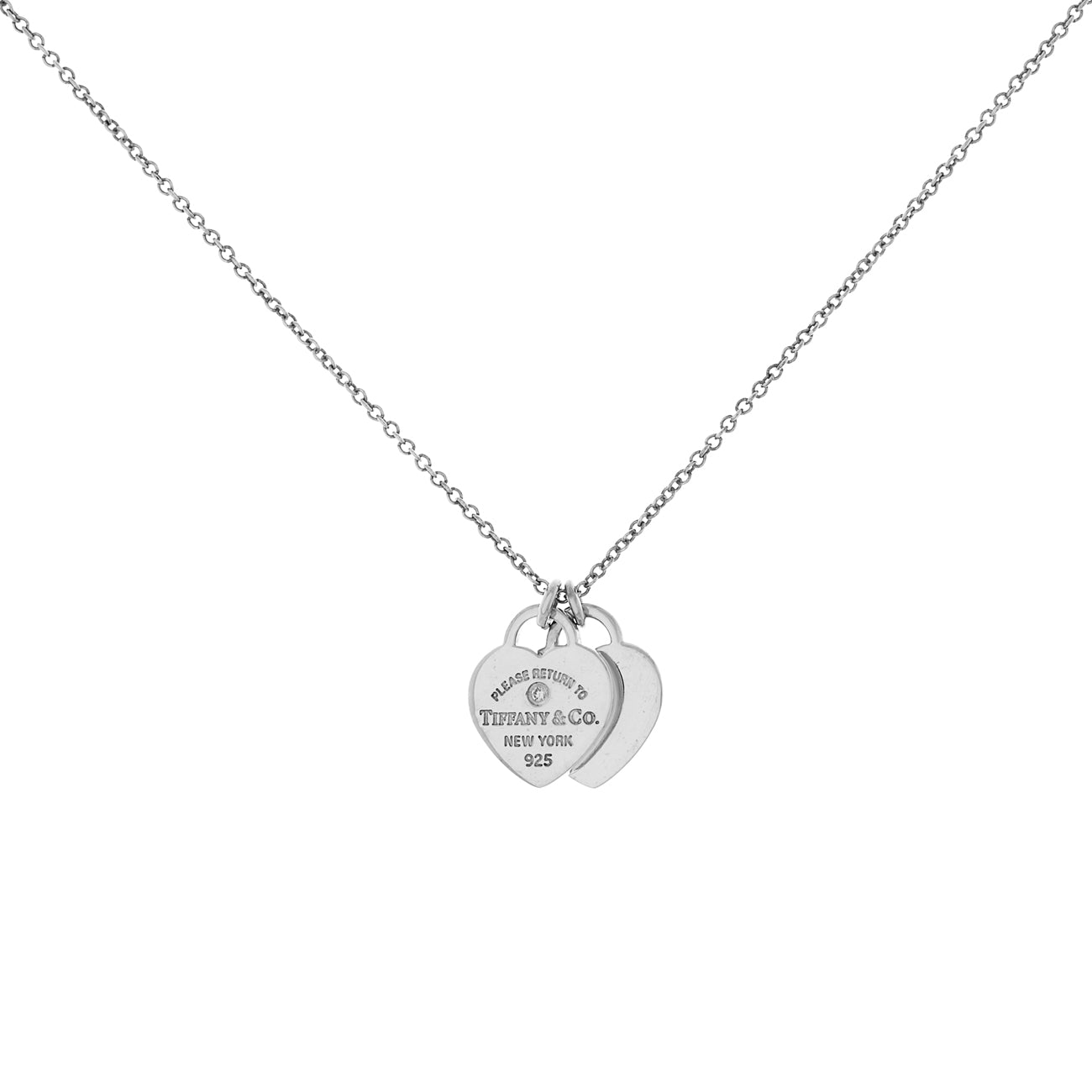Tiffany & Co. Sterling Silver Diamond Mini Return to Tiffany