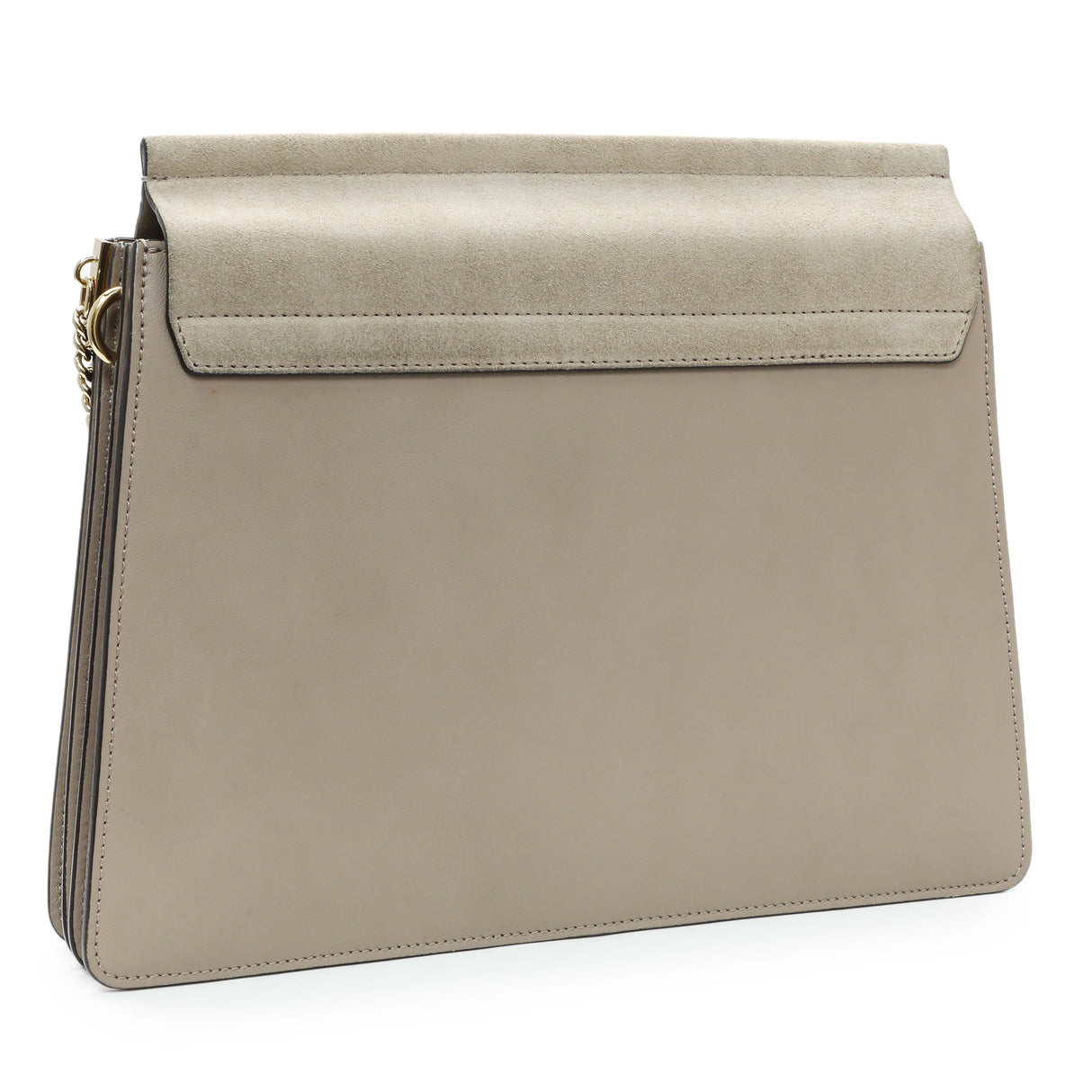 Chloe Motty Grey Calfskin Suede Medium Faye Shoulder Bag Handbags Chloe