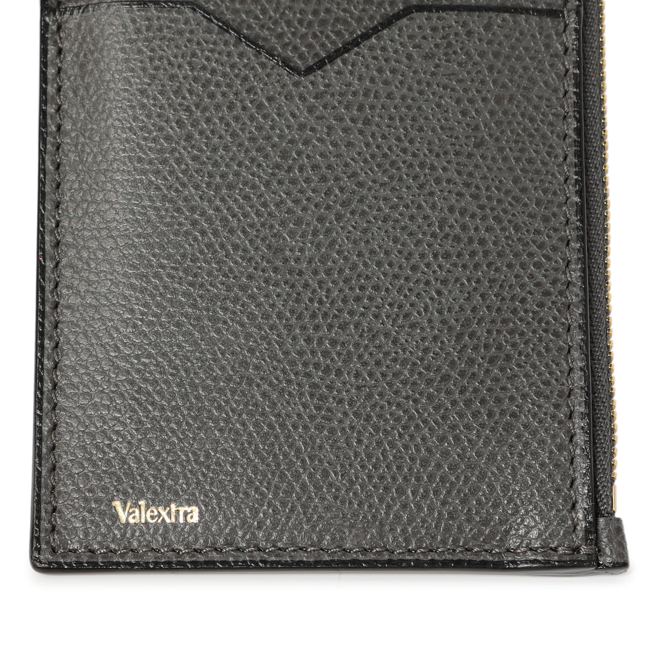 Valextra Grey Calfskin Card Holder With Zip – Modaselle
