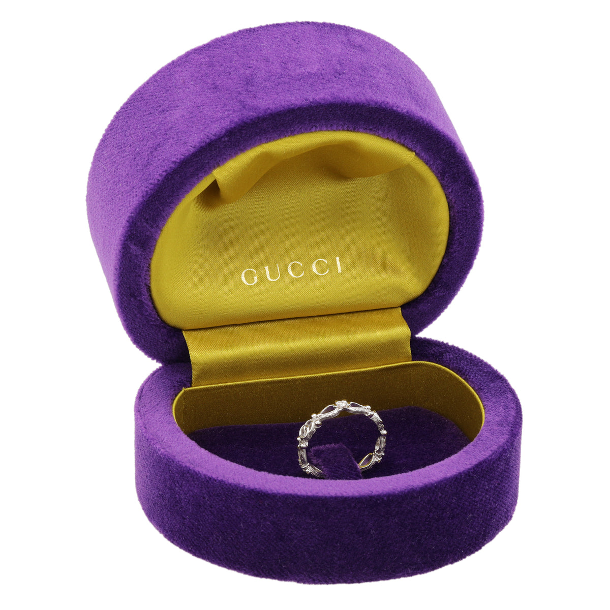 Gucci 18K White Gold Diamond Flora Ring Designer Jewellery Gucci