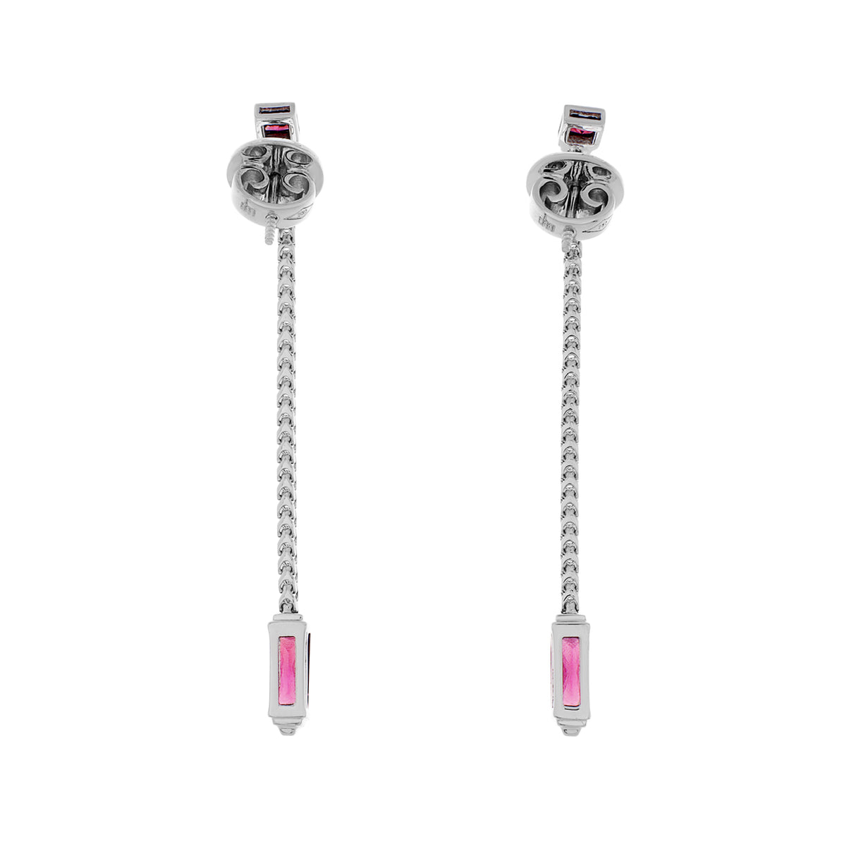 18K White Gold Di Modolo Pink Tourmaline Drop Earrings Fine Jewellery Modaselle