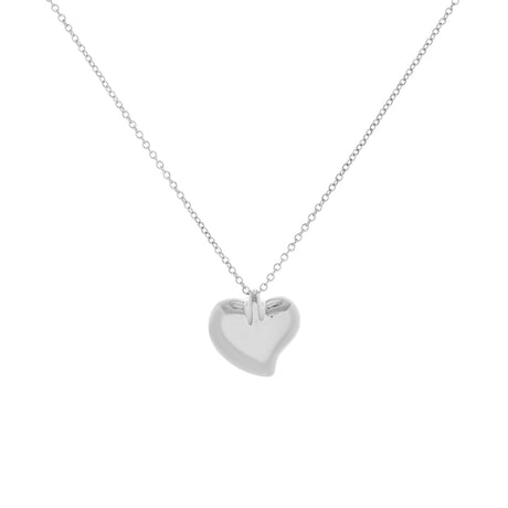 Tiffany & Co. Sterling Silver Elsa Peretti Carved Heart Pendant Necklace Designer Jewellery Tiffany and Co