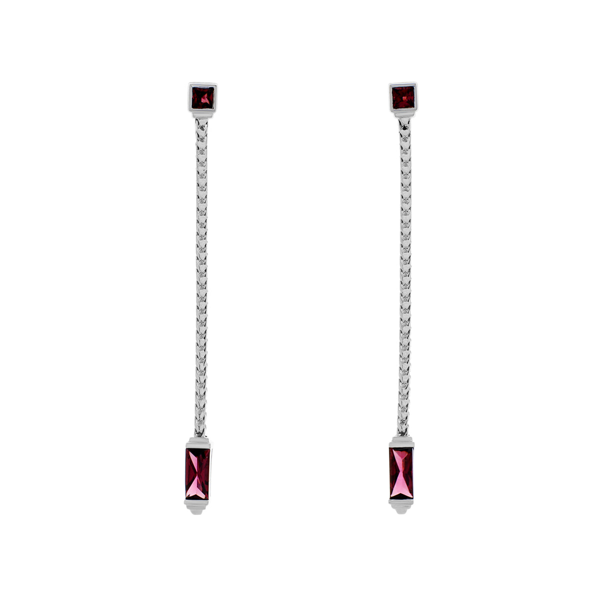 18K White Gold Di Modolo Pink Tourmaline Drop Earrings Fine Jewellery Modaselle