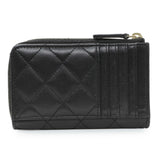 Chanel Black Quilted Lambskin CC Zip Around Card Holder Accessories Chanel