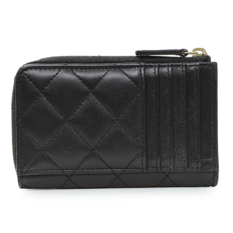 Chanel Black Quilted Lambskin CC Zip Around Card Holder Accessories Chanel