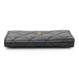 Chanel Black Quilted Lambskin CC Zip Around Card Holder Accessories Chanel