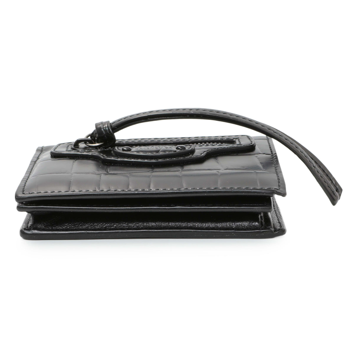 Balenciaga Black Crocodile Embossed Wallet