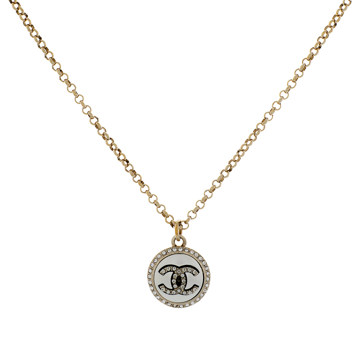 Chanel Round CC Pearl Crystal Pendant Designer Jewellery Chanel