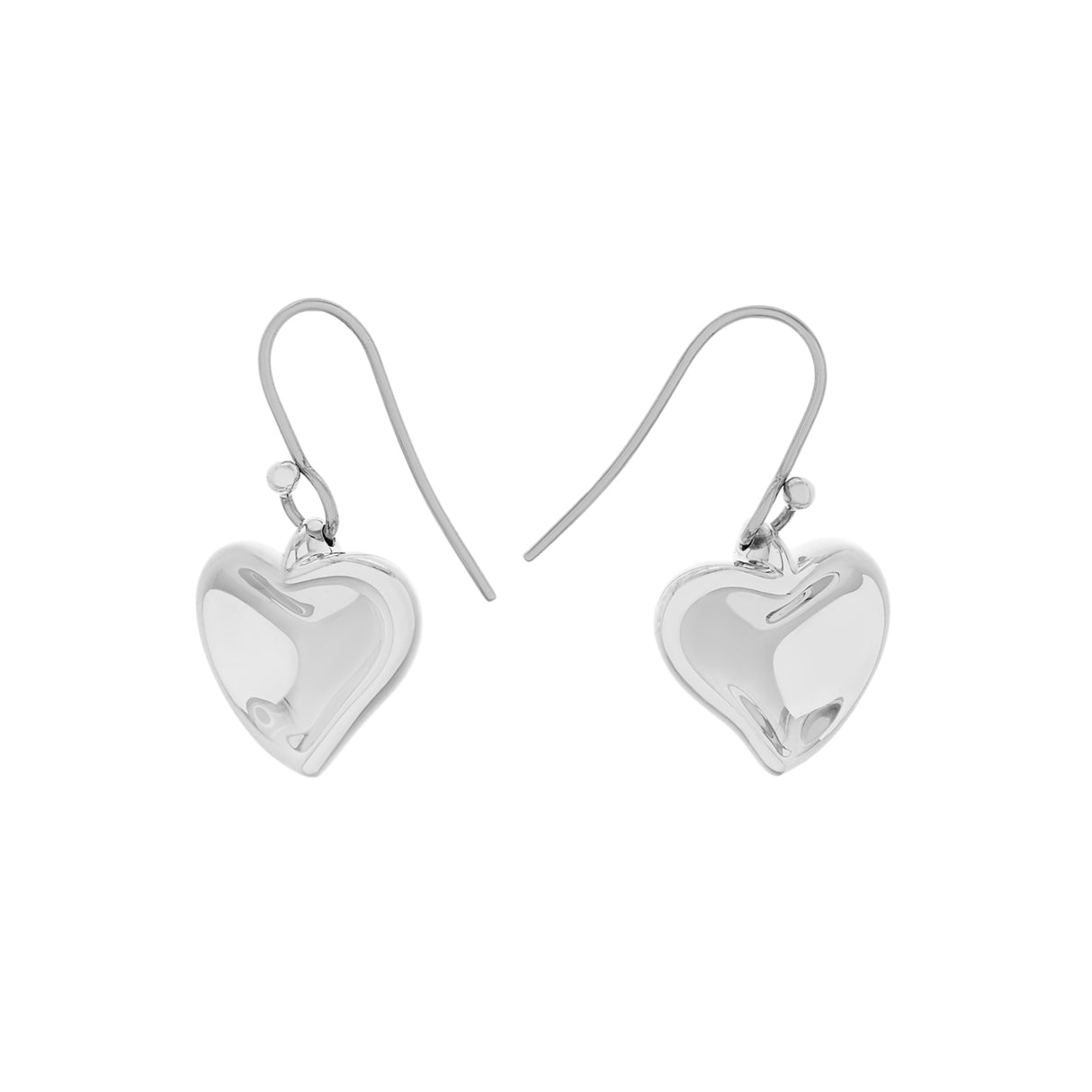 Tiffany & Co. Sterling Silver Carved Heart Earrings Designer Jewellery Tiffany and Co
