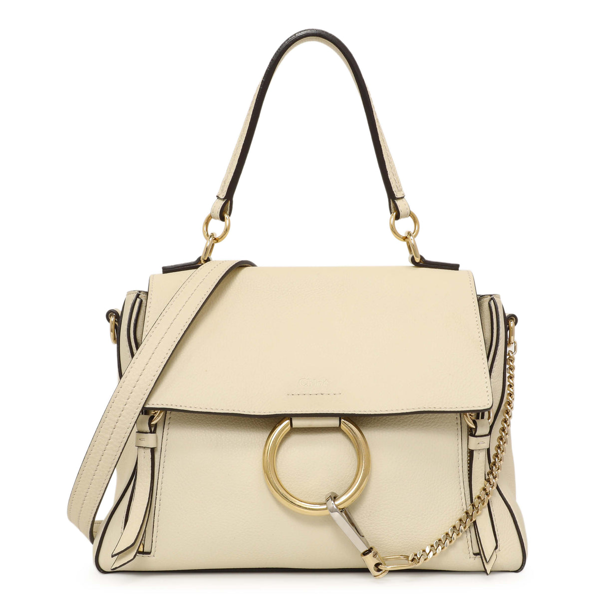 Chloe White Calfskin Small Faye Day Shoulder Bag