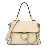 Chloe White Calfskin Small Faye Day Shoulder Bag