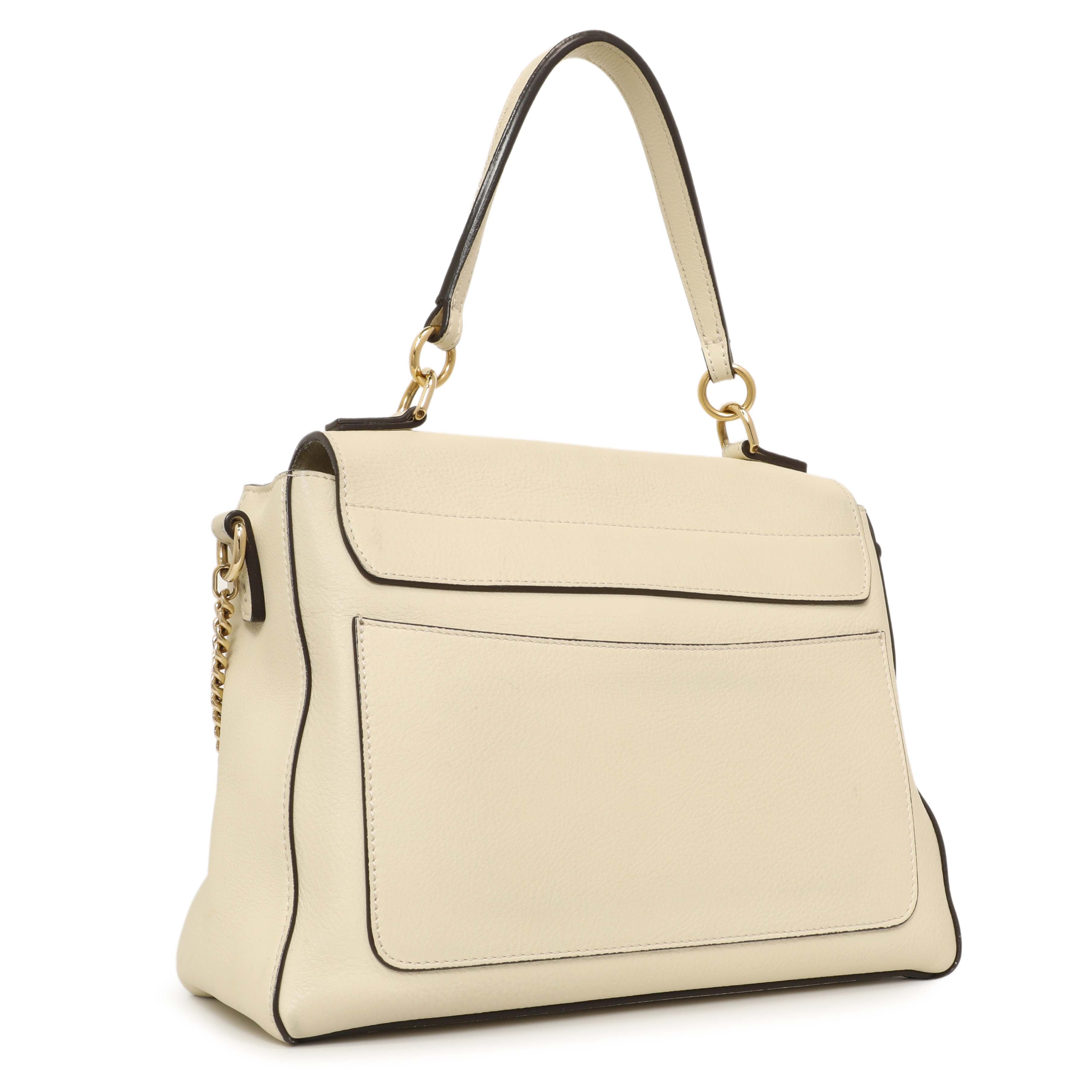 Chloe White Calfskin Small Faye Day Shoulder Bag Modaselle