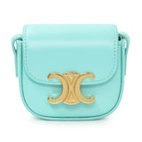 Celine Turquoise Shiny Calfskin Triomphe Airpods Case Accessories Celine