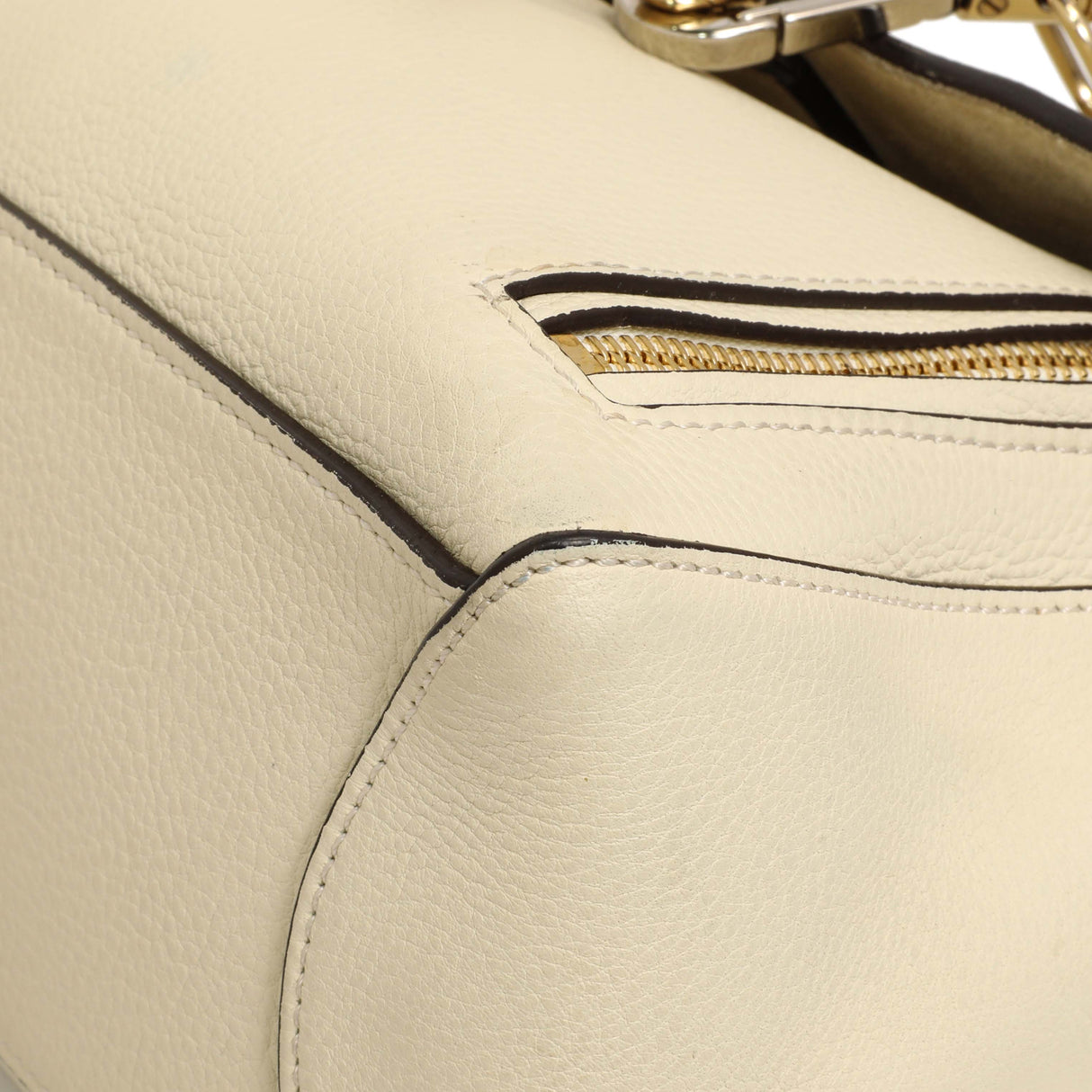 Chloe White Calfskin Small Faye Day Shoulder Bag