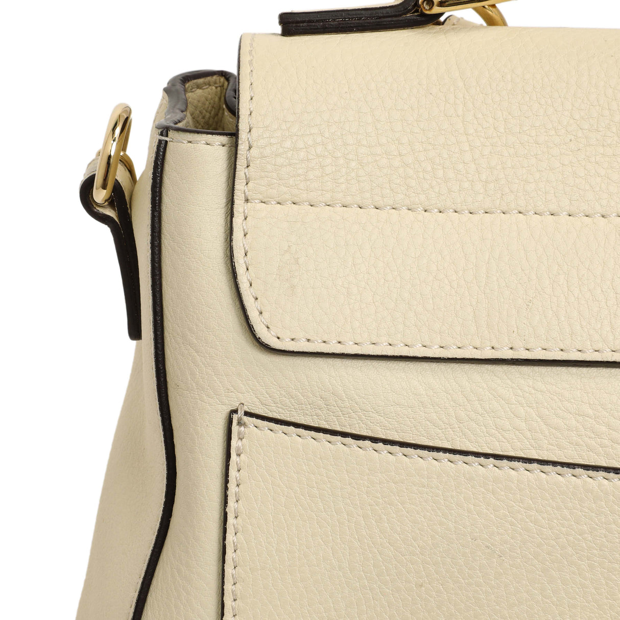 Chloe White Calfskin Small Faye Day Shoulder Bag