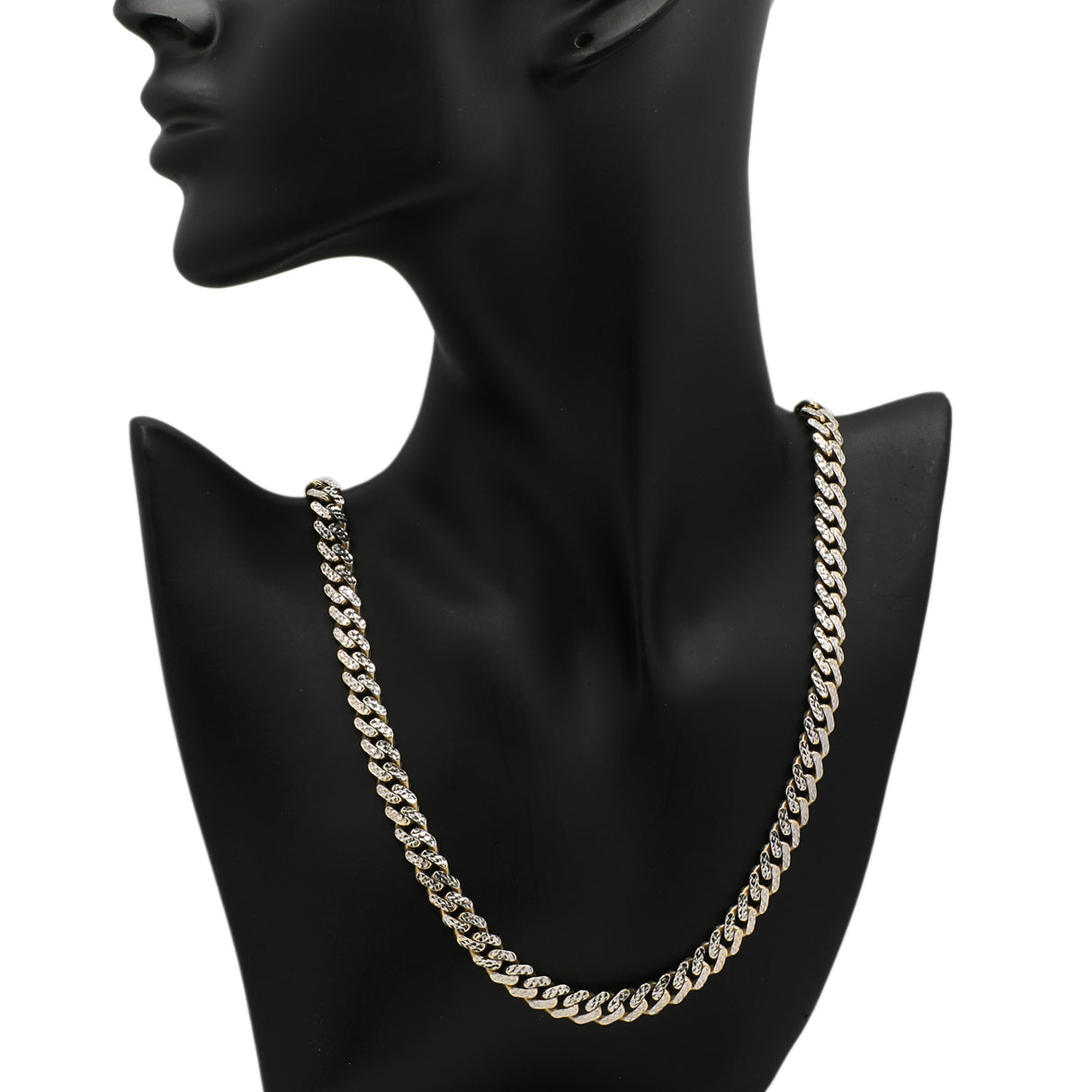 10K Yellow Gold Monaco Diamond Cut Curb Link Chain Fine Jewellery Modaselle