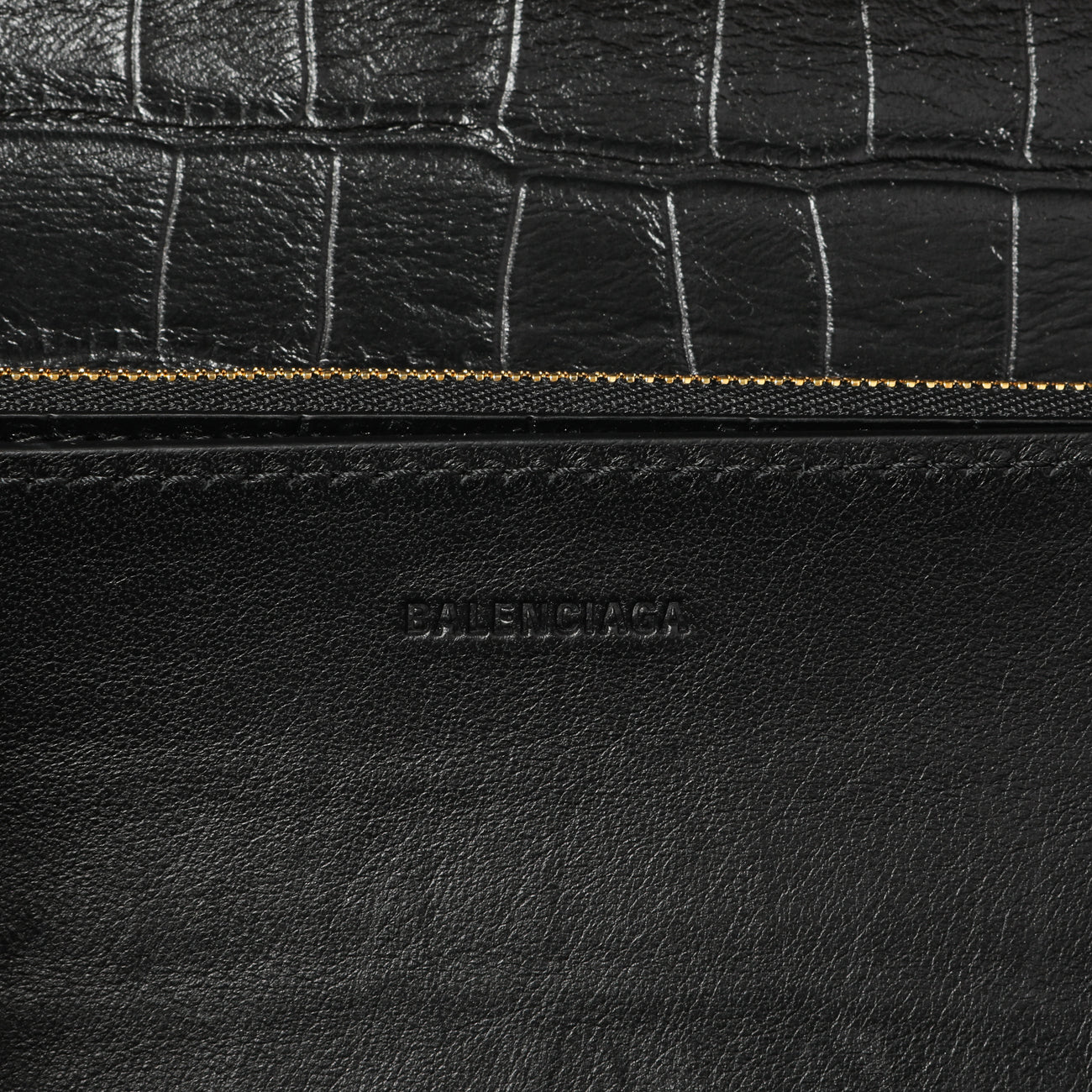 Balenciaga Black Crocodile Embossed Small Gossip Bag – Modaselle