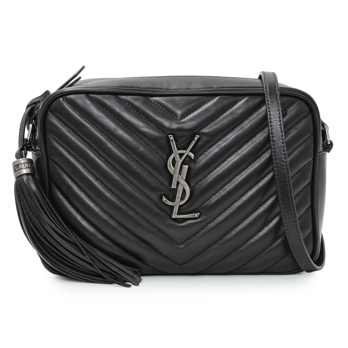 Saint Laurent Black Calfskin Matelasse Monogram Lou Camera Bag Handbags Saint Laurent