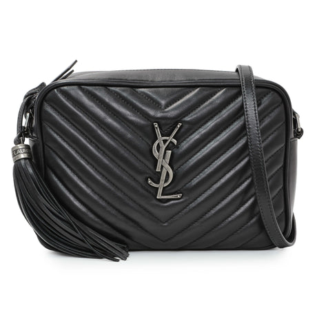 Saint Laurent Black Calfskin Matelasse Monogram Lou Camera Bag Handbags Saint Laurent