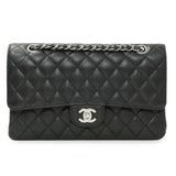 Chanel Black Quilted Caviar Medium Double Flap Handbags Chanel