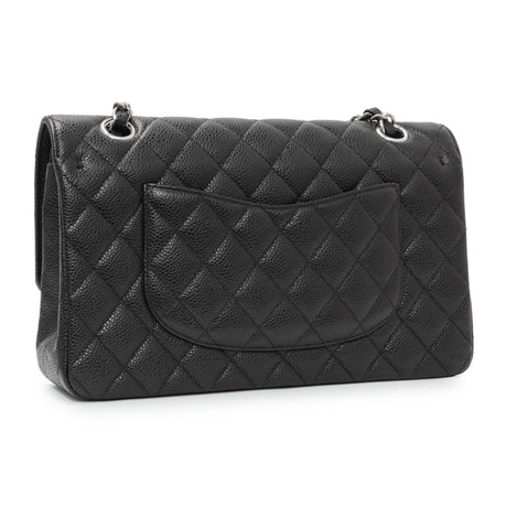 Chanel Black Quilted Caviar Medium Double Flap Handbags Chanel