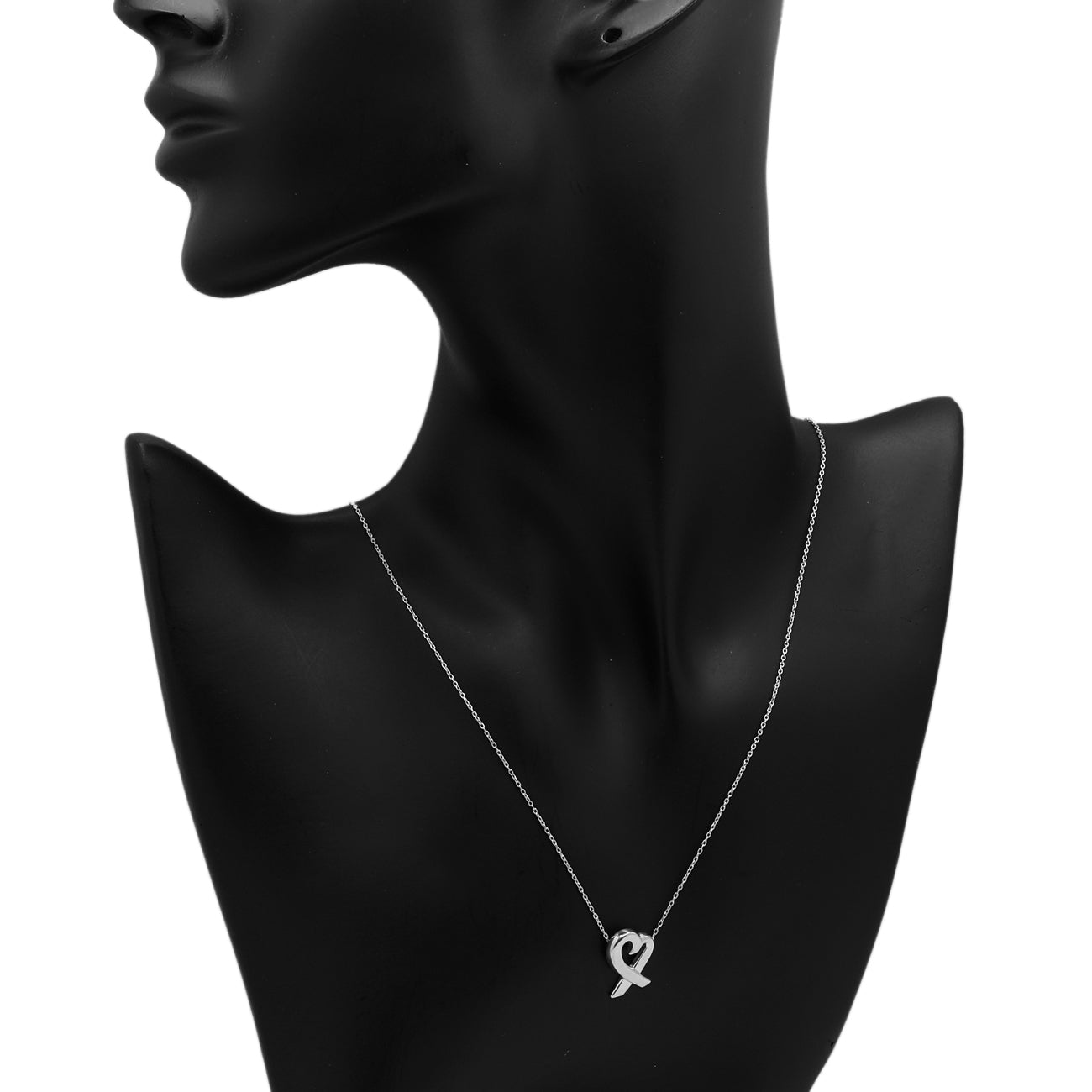 Tiffany & Co. Sterling Silver Small Loving Heart Pendant Necklace