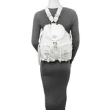 Prada White Re-Nylon Saffiano Medium Backpack with Pouch Handbags Prada