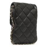 Chanel Black Quilted Lambskin My Precious Phone Case Flap Bag