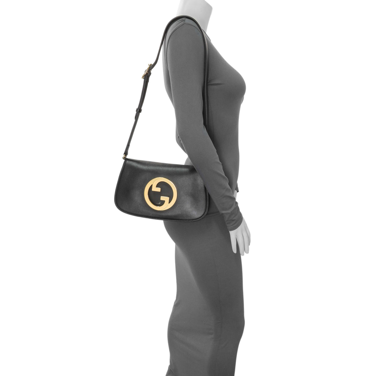 Gucci Black Roxy Calfskin Blondie Chain Shoulder Flap Bag Handbags Gucci