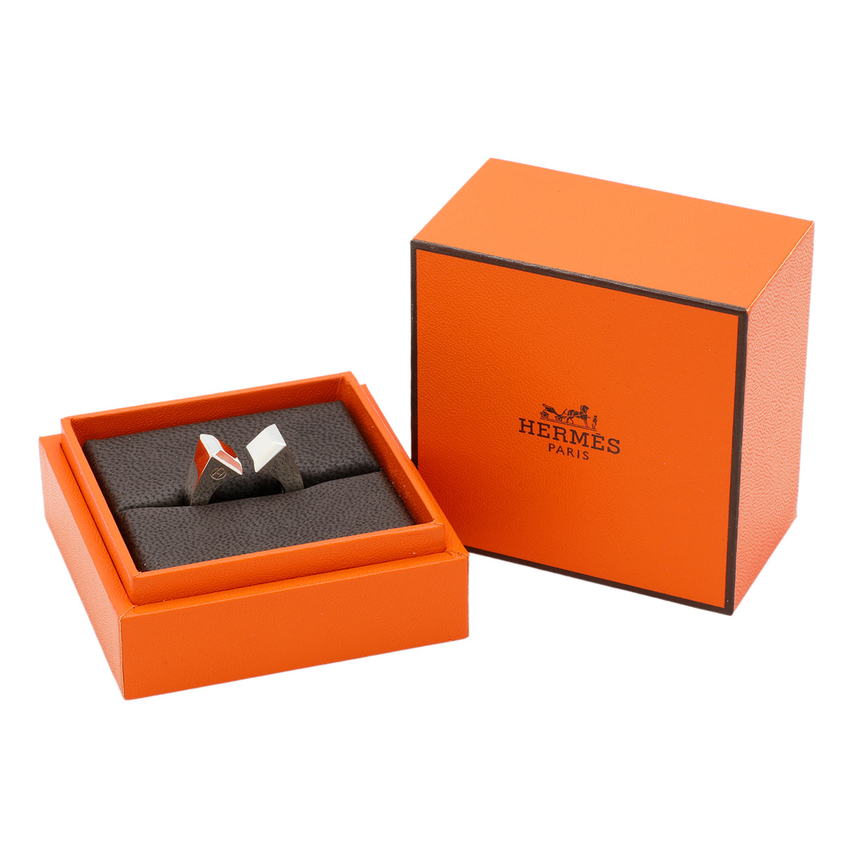 Hermes Sterling Silver Large Clou de Forge Ring Designer Jewellery Hermes