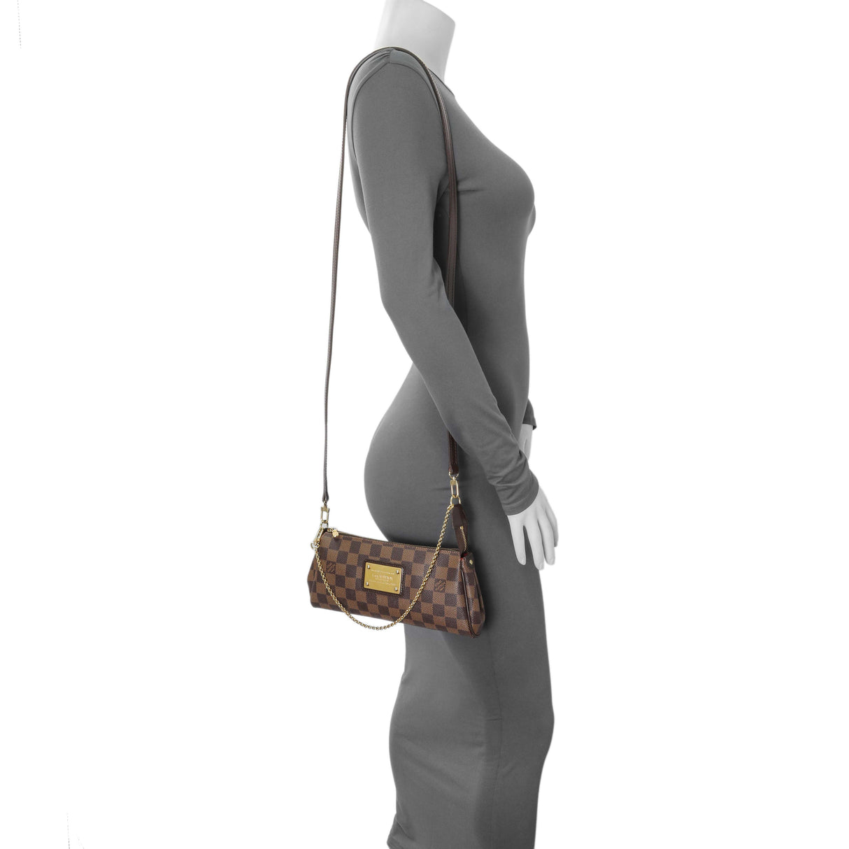 Louis Vuitton Damier Ebene Eva Clutch Handbags Louis Vuitton