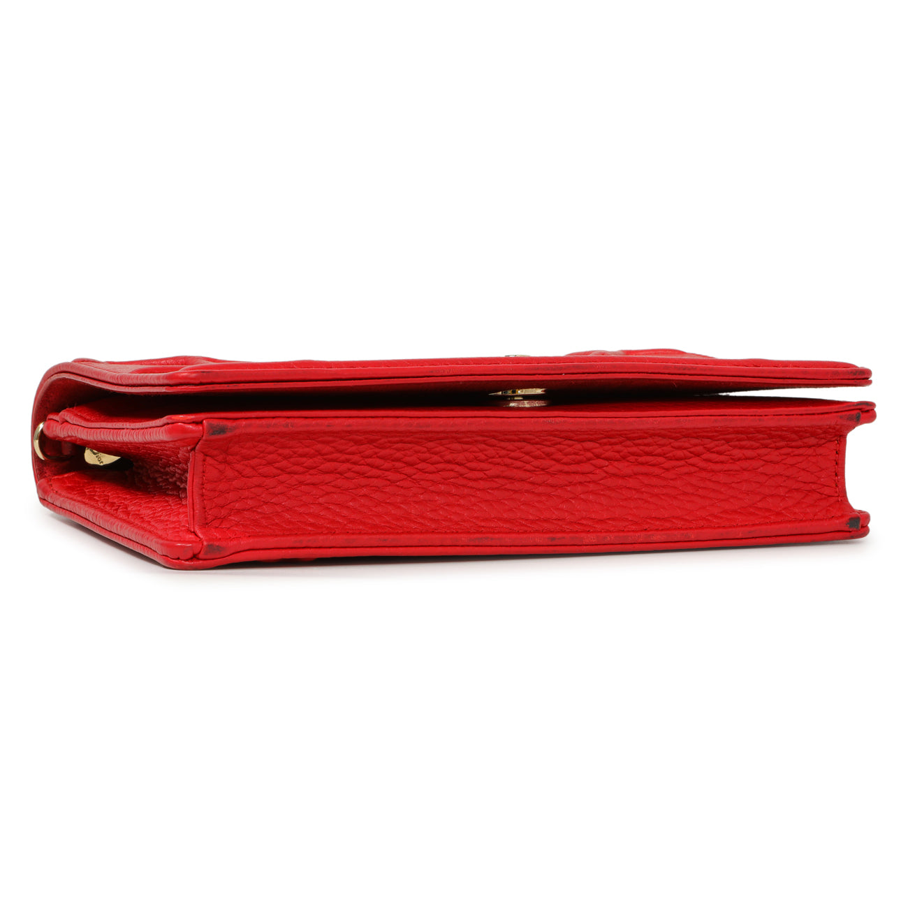 Christian Dior Red Calfskin Diorama Wallet On Chain – Modaselle