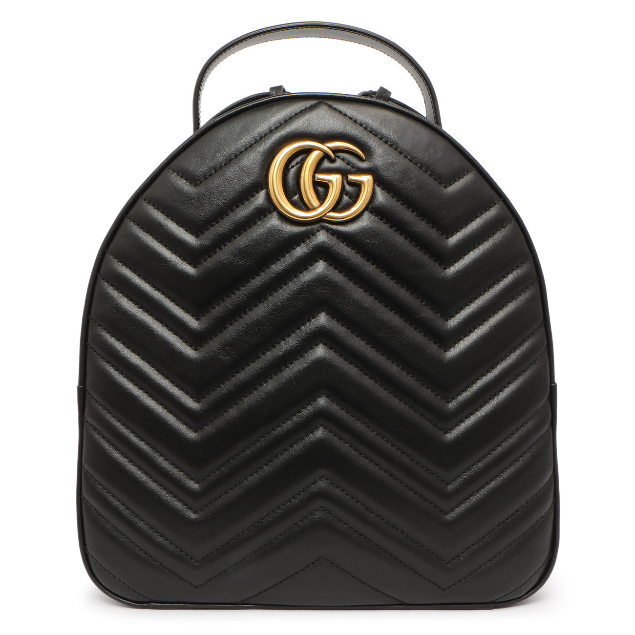 Gucci Black Calfskin Matelasse GG Marmont Backpack Modaselle