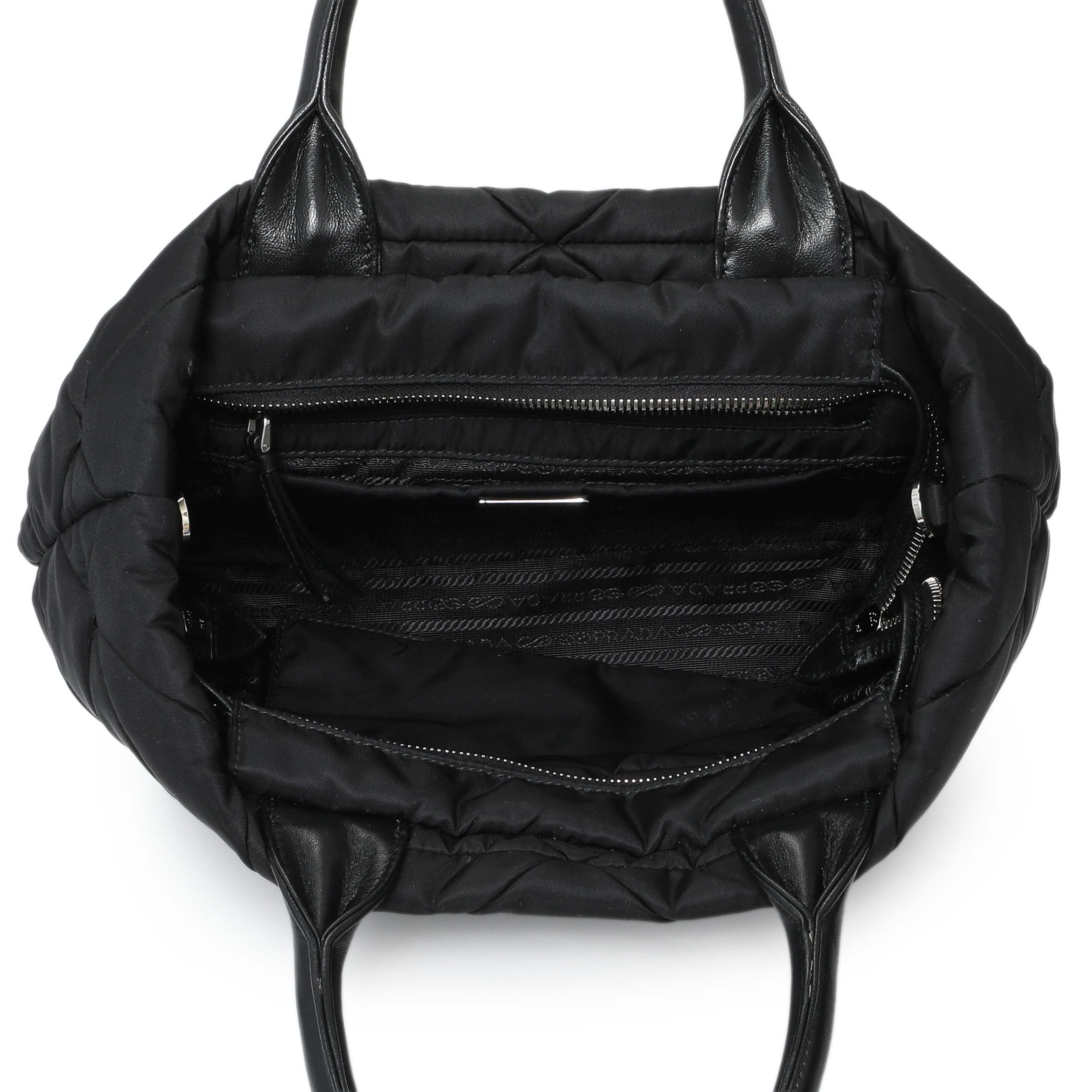 Prada Black Re-Nylon Padded Double Handled Zip Tote – Modaselle
