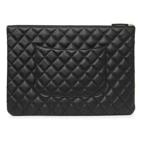 Chanel Black Quilted Lambskin Large Cosmetic Case