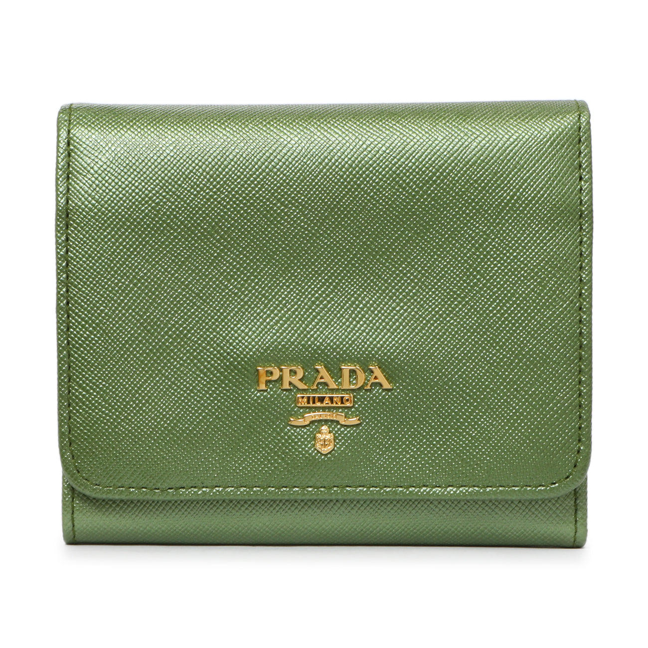 Prada saffiano tri fold wallet sale