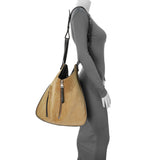Loewe Beige Suede Calfskin Medium Hammock Shoulder Bag Handbags Loewe