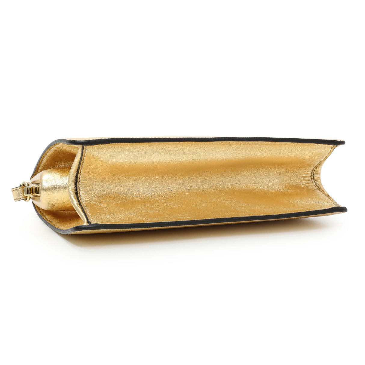 Prada Gold Saffiano Frame Shoulder Bag