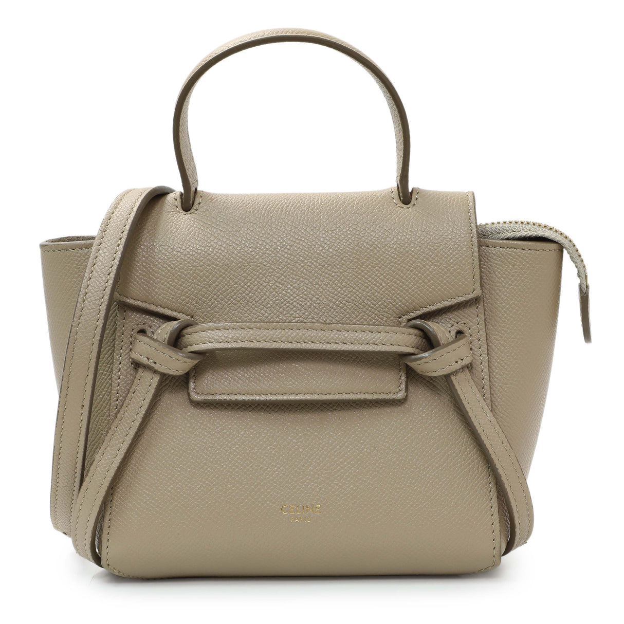 Celine Beige Grained Calfskin Pico Belt Bag Handbags Celine
