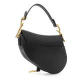 Christian Dior Black Grained Calfskin Mini Saddle Bag