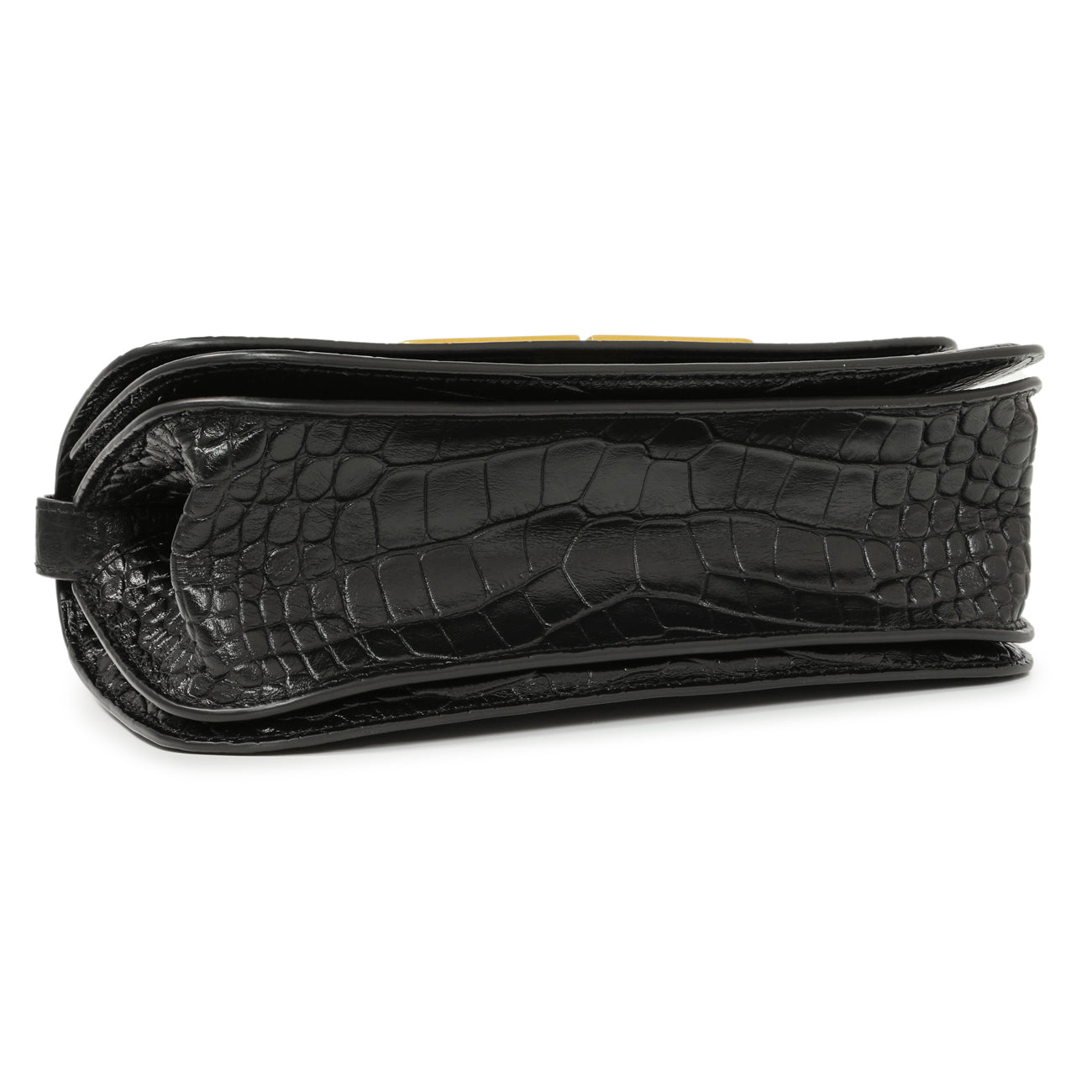 Balenciaga Black Crocodile Embossed Small Gossip Bag – Modaselle