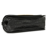 Balenciaga Black Crocodile Embossed Small Gossip Bag