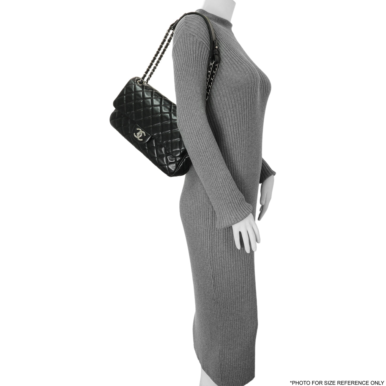 【値下げ】 Chanel Black Modaselle – Flap Punch Lambskin Perforated ニット/セーター