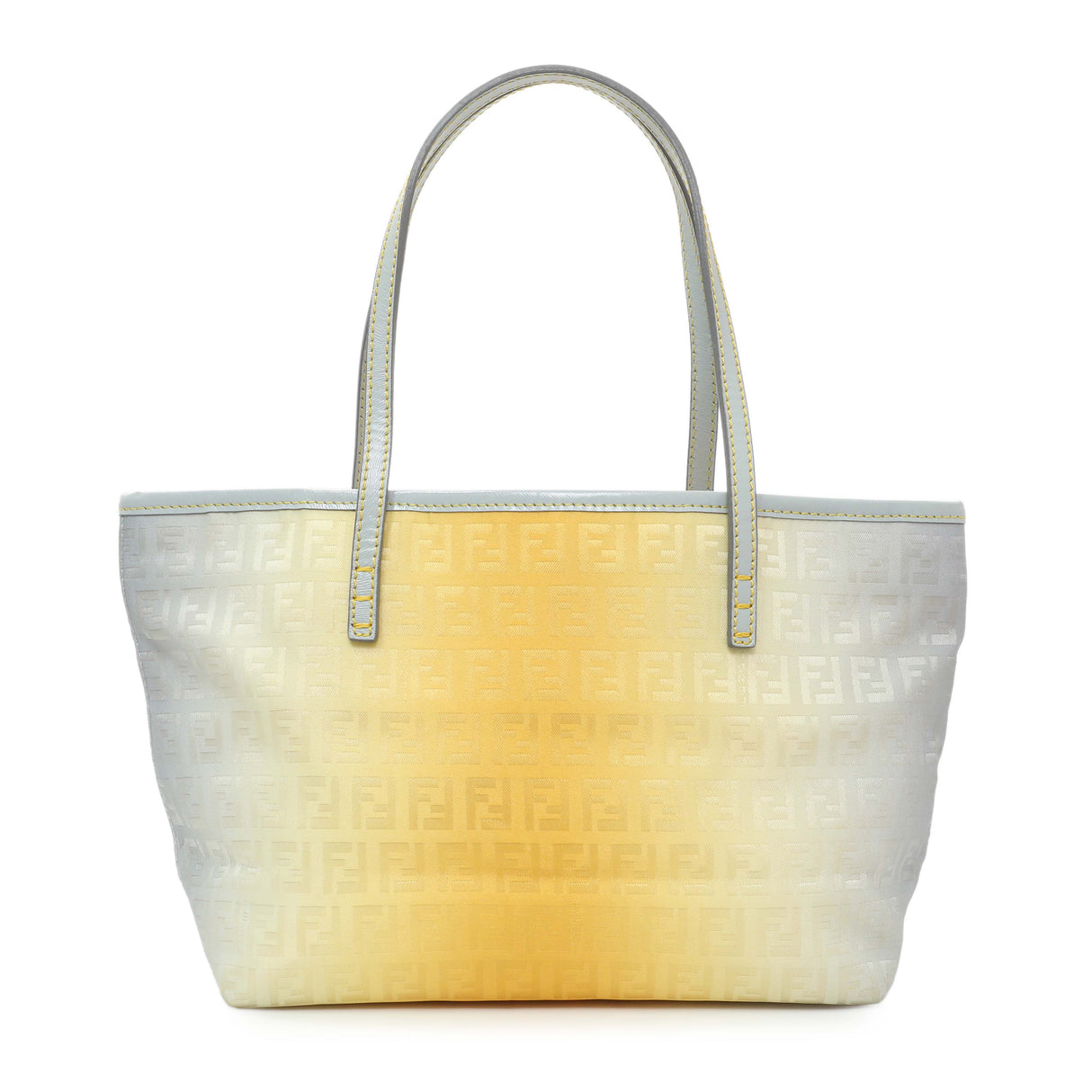 Fendi Yellow Grey Zucchino Canvas Tote