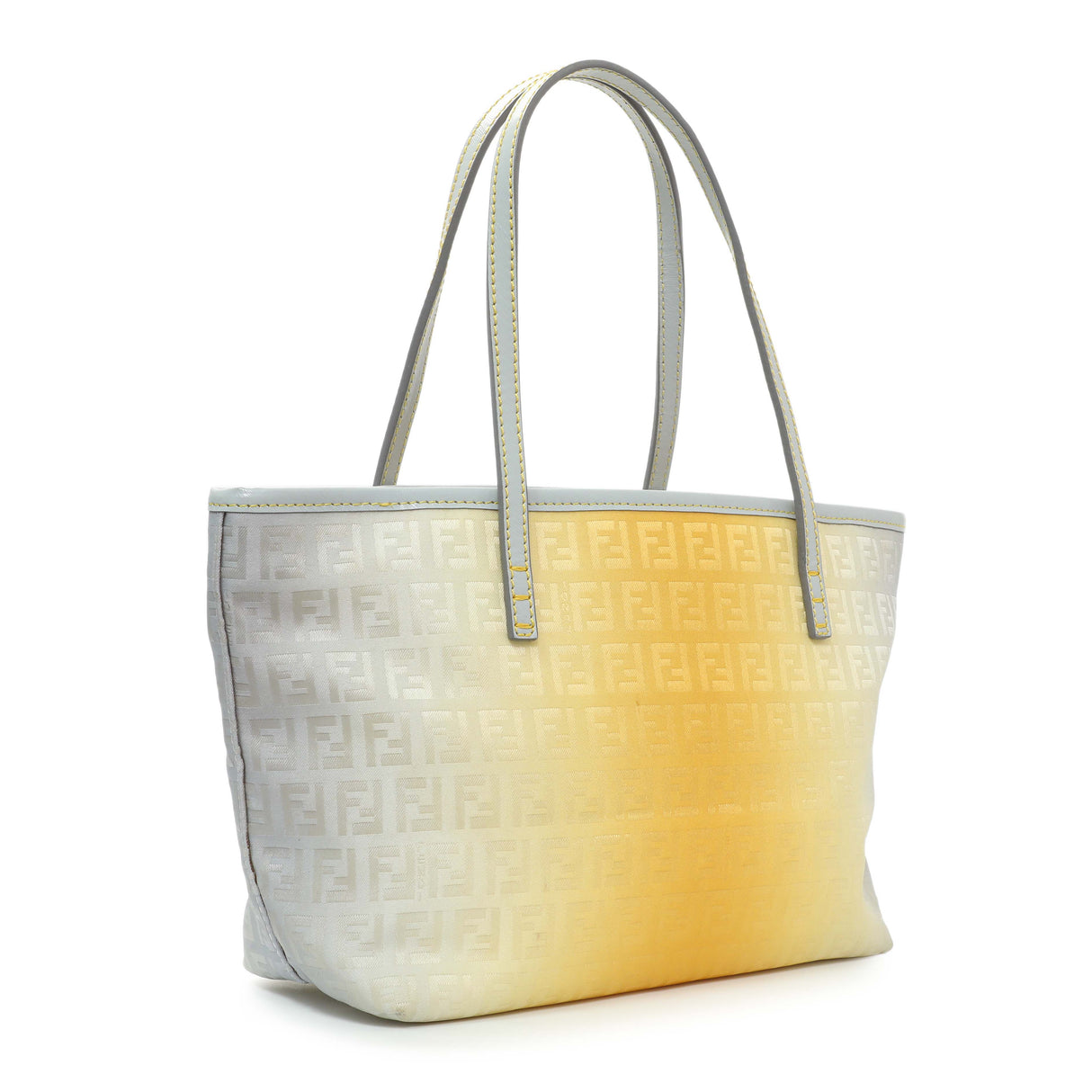 Fendi Yellow Grey Zucchino Canvas Tote
