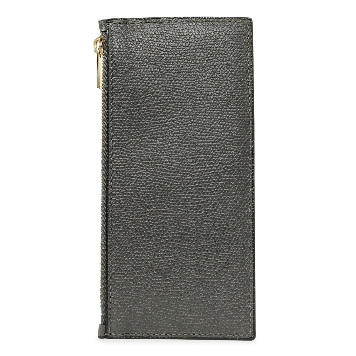 Valextra Grey Calfskin Card Holder With Zip