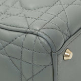 Christian Dior Grey Lambskin Cannage Mini Lady Dior