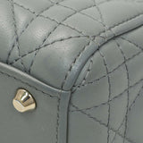 Christian Dior Grey Lambskin Cannage Mini Lady Dior