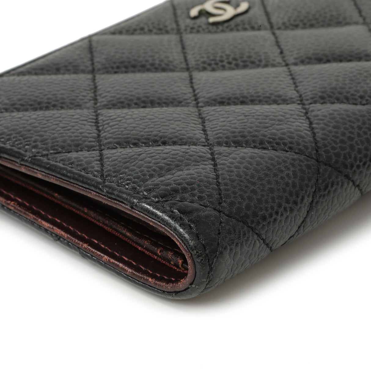 Chanel Black Quilted Caviar Yen Wallet